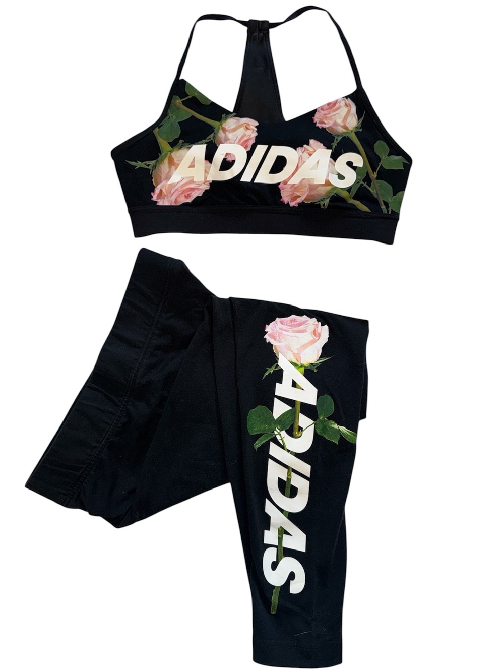 Adidas rose print outfit (S)🌹